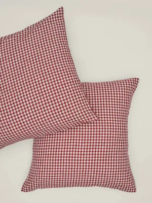 100% Linen European Pillowcase Set (of two) in Pinot Gingham