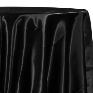 1pc - Bridal Satin Table Linen 90" Round - Black