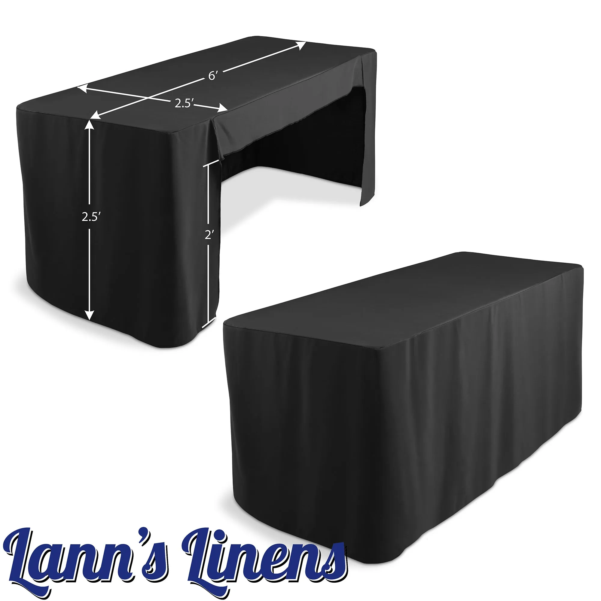 6' Fitted Tablecloth with Open Back - Trade Show Table Cover