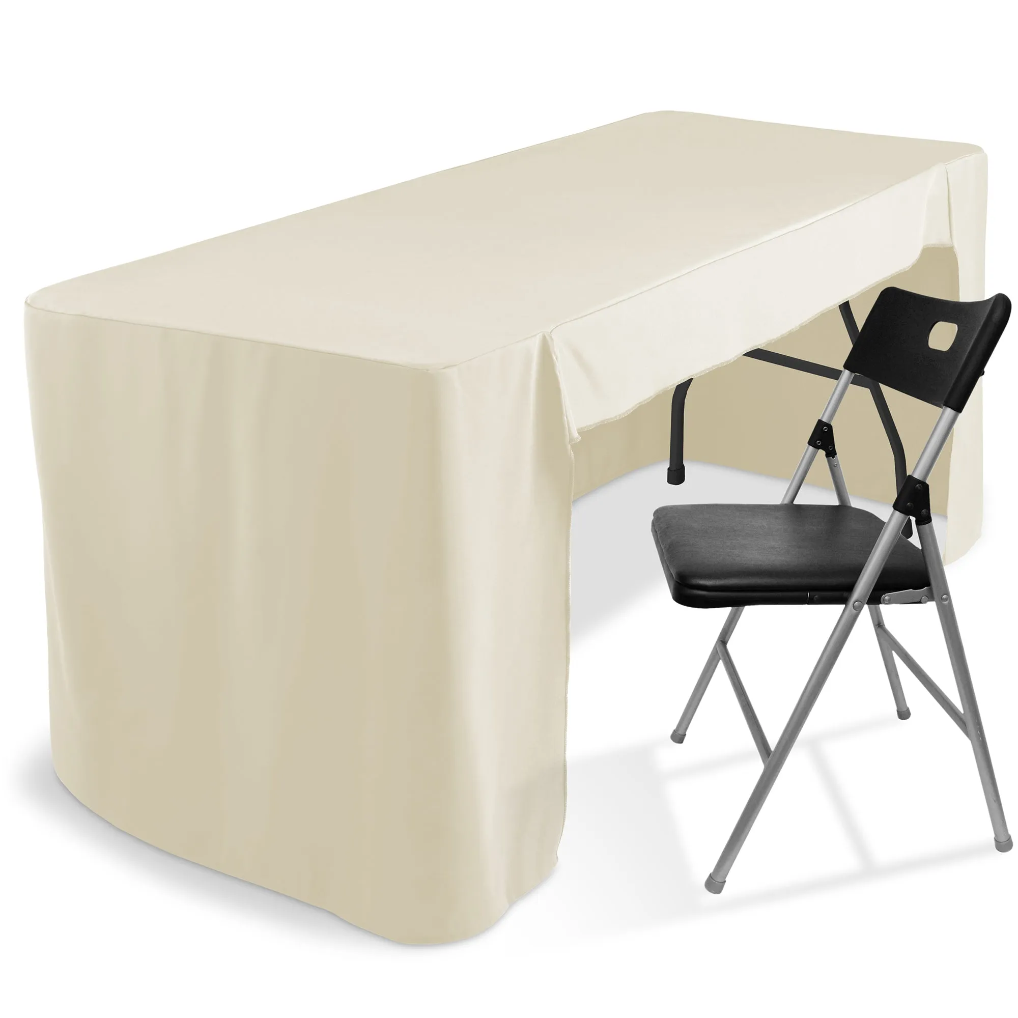 6' Fitted Tablecloth with Open Back - Trade Show Table Cover