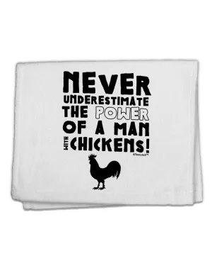 A Man With Chickens 11&#x22;x18&#x22; Dish Fingertip Towel by TooLoud