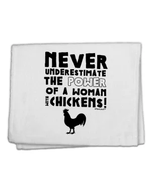 A Woman With Chickens 11&#x22;x18&#x22; Dish Fingertip Towel by TooLoud