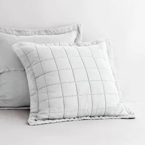 Abbotson Silver Linen Quilted European Pillowcase by Sheridan