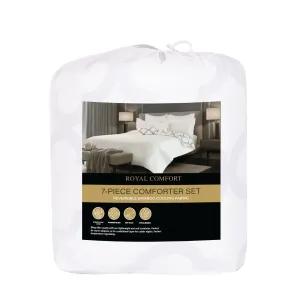 Bamboo Cooling Reversible 7 Piece Comforter Set - Queen