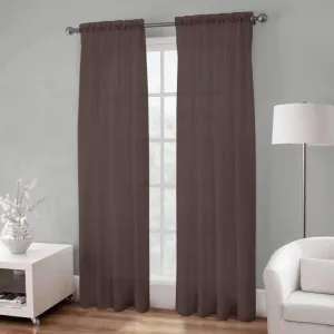 Basic Elegance - Rod Pocket Semi-Sheer Voile Panel | 54 x 96" | Chocolate