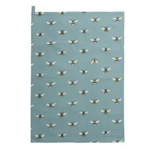 Bees Teal Tea Towel