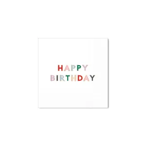 Blanc White Signature Happy Birthday Cocktail Napkins x 20