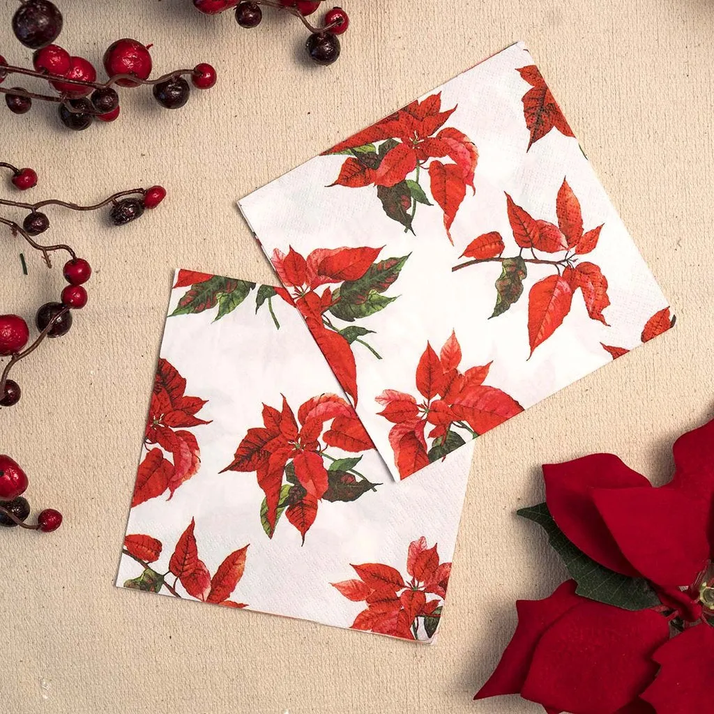 Botanical "Poinsettia" Lunch Paper Napkin