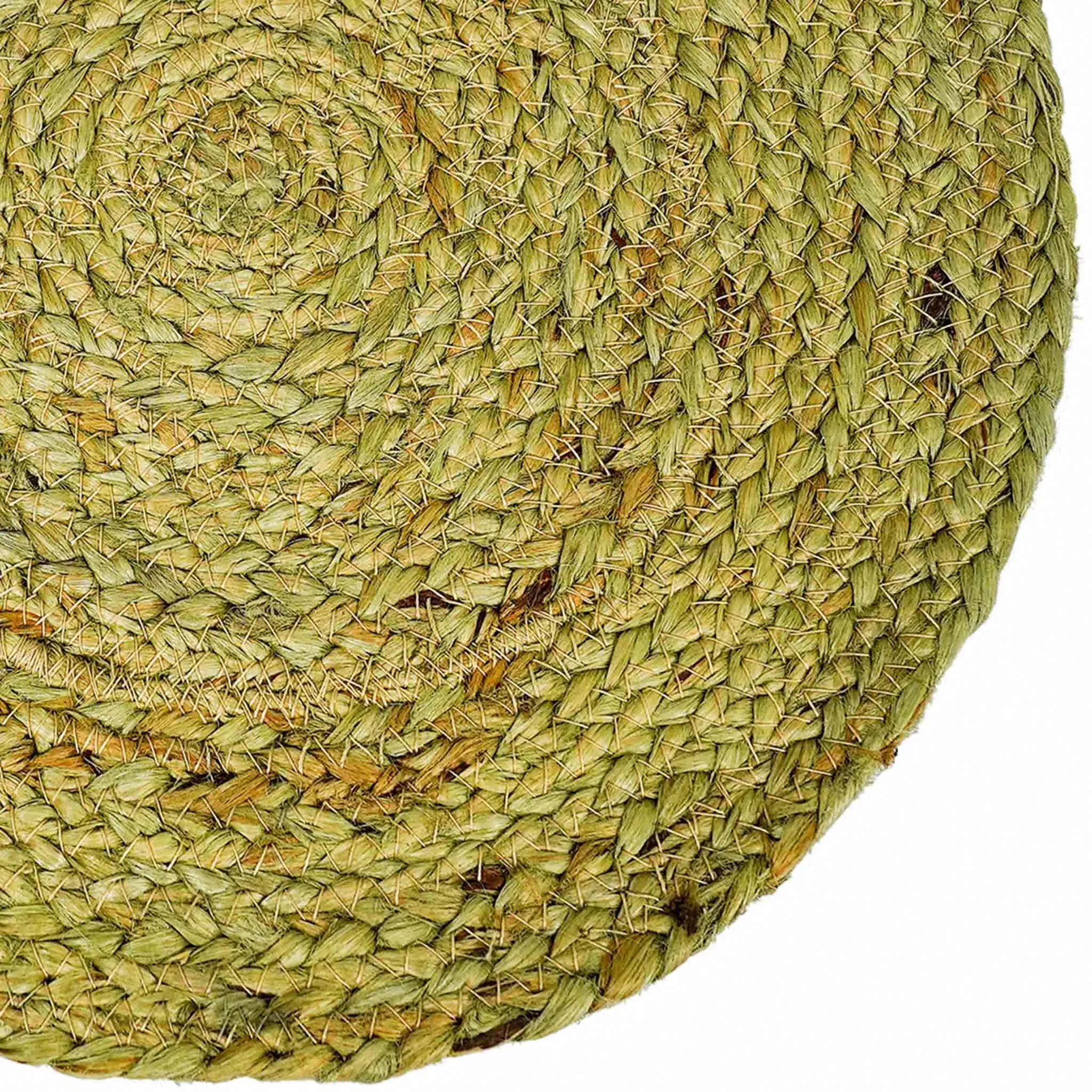 Braided Jute Placemat in Green, Set of 2