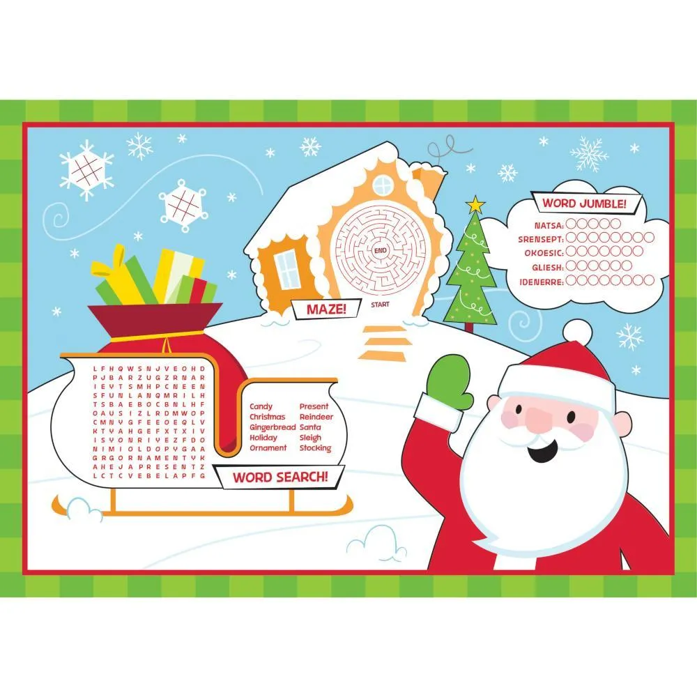 Bulk Christmas Activity Placemats (96 per Case)