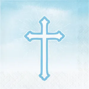 Bulk Faith Blue Luncheon Napkins (192 per Case)