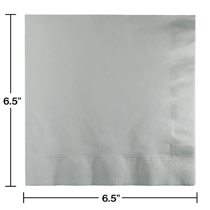 Bulk Shimmering Silver 2 Ply Luncheon Napkins (600 per Case)