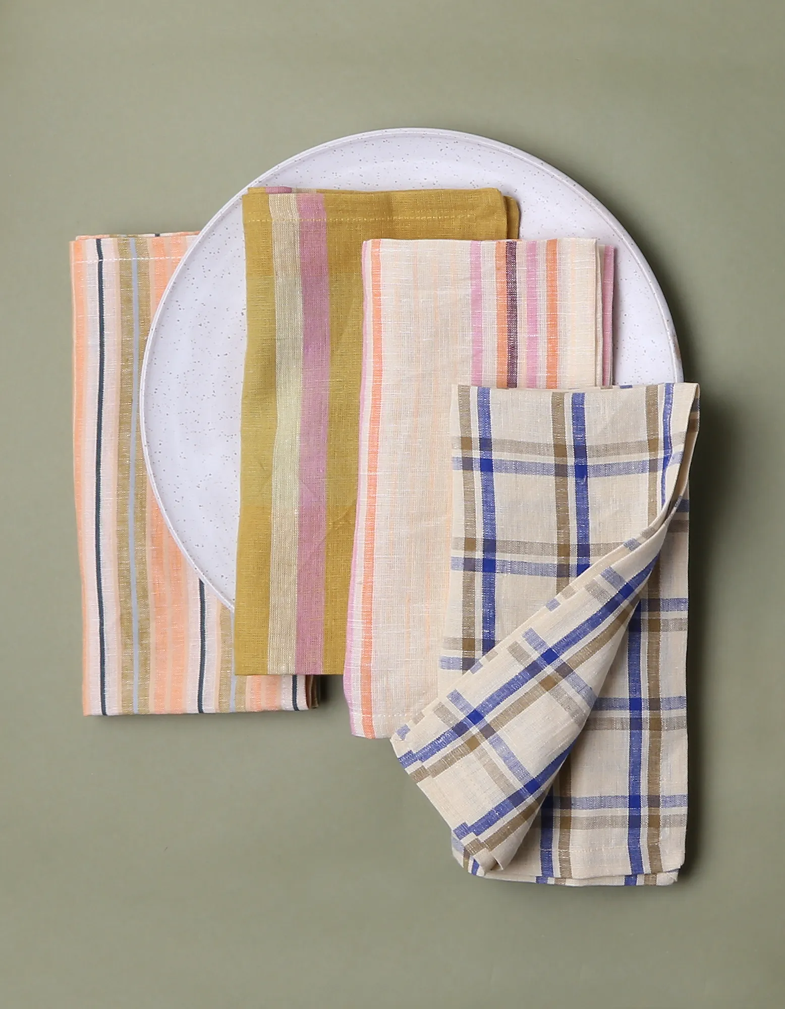 Casita Linen Napkins in Pinto Blue Plaid