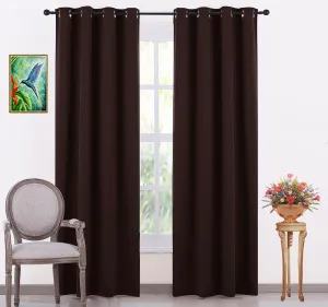 CoComelon Fabric Solid Grommet Curtain, Window- 4ft x 3ft, Brown, Pack of 1