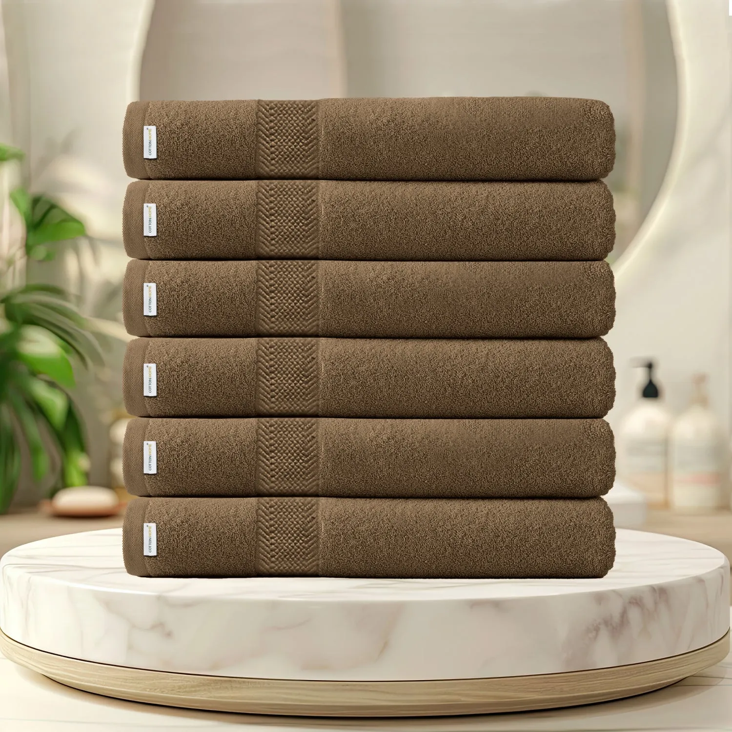 Cotton Bath Towel 70x140 CM 6 Piece Set-Soft Feel, Quick Dry, Highly Absorbent Durable Towels