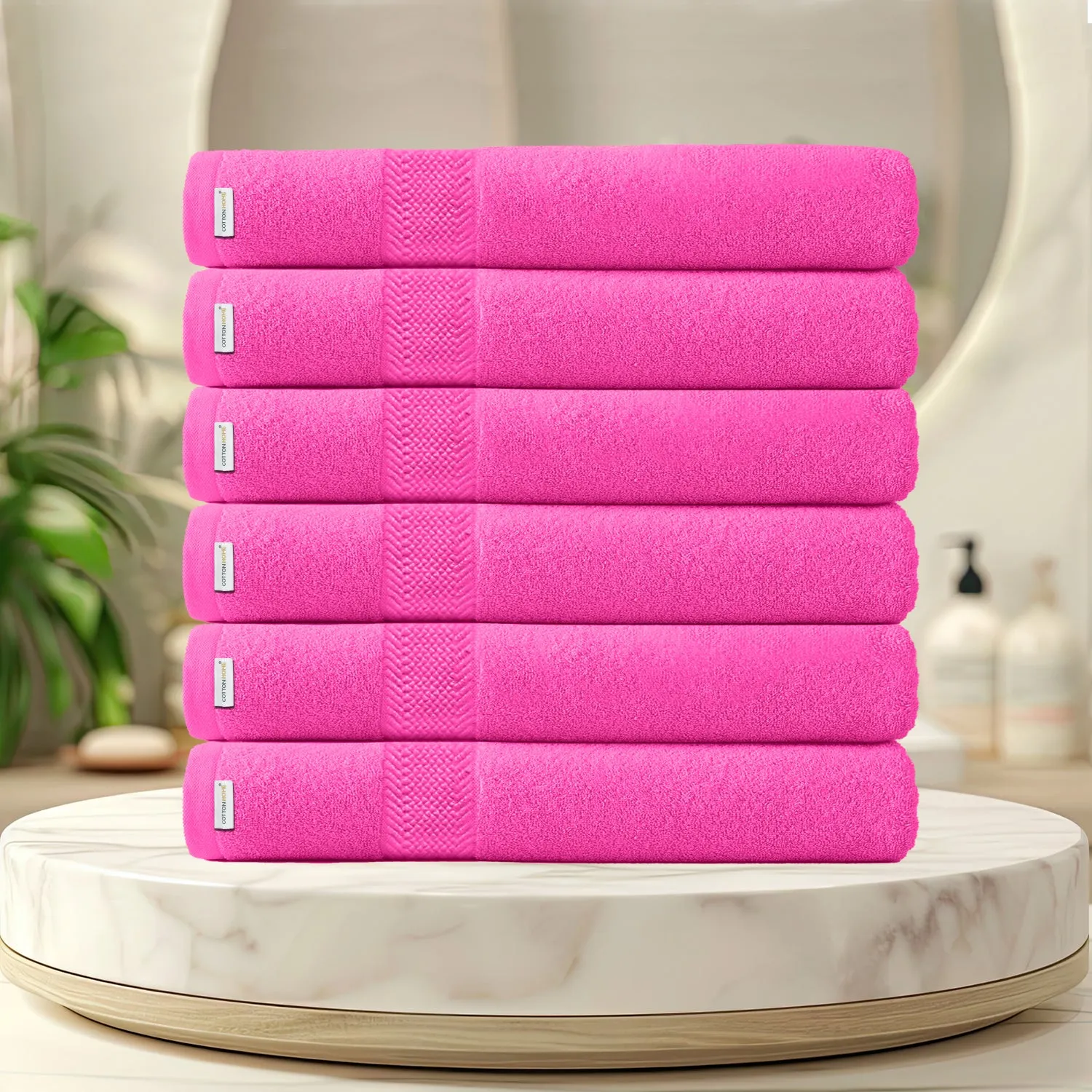 Cotton Bath Towel 70x140 CM 6 Piece Set-Soft Feel, Quick Dry, Highly Absorbent Durable Towels