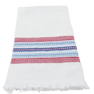 Cotton Kitchen Towel - Red and Blue Stripe