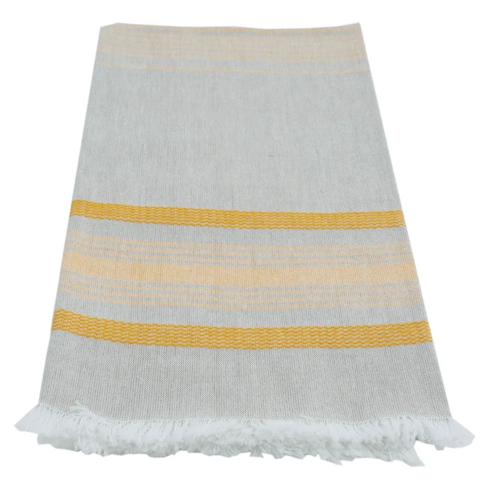 Cotton Kitchen Towel - Wheat with Gold Stripe