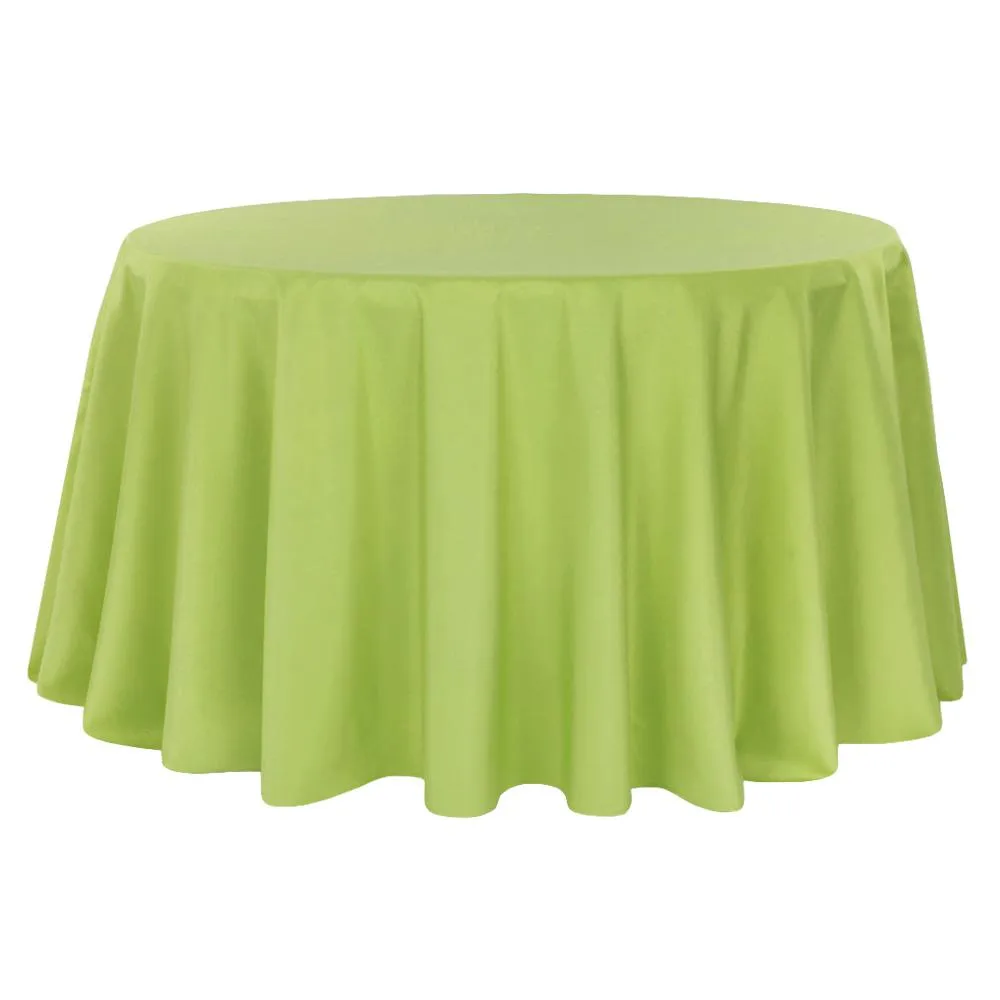 Economy Polyester Tablecloth 120" Round - Apple Green