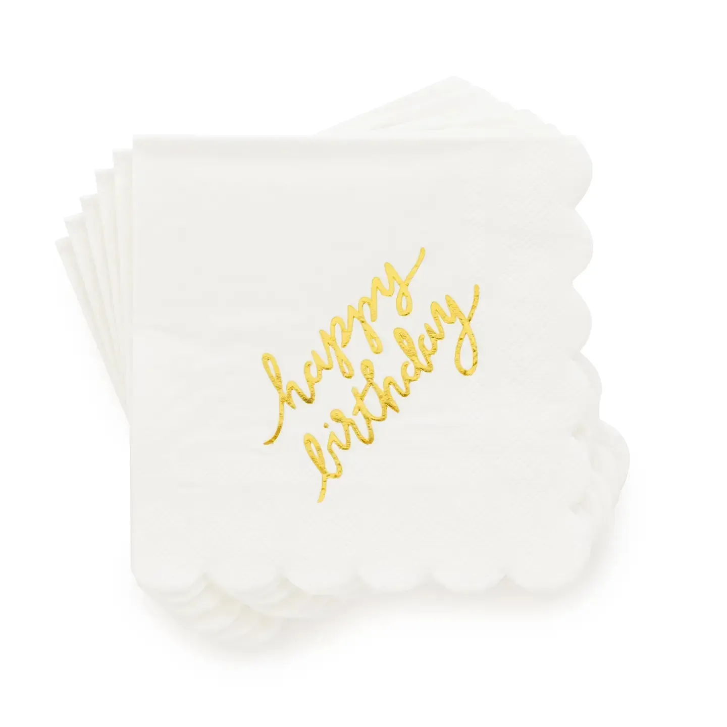 Gold Happy Birthday Cocktail Napkins