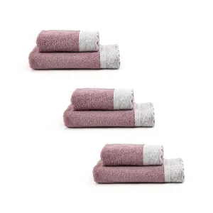 Le Telerie - Textile - SET SPUGNA ELLY 3 3 ROSA