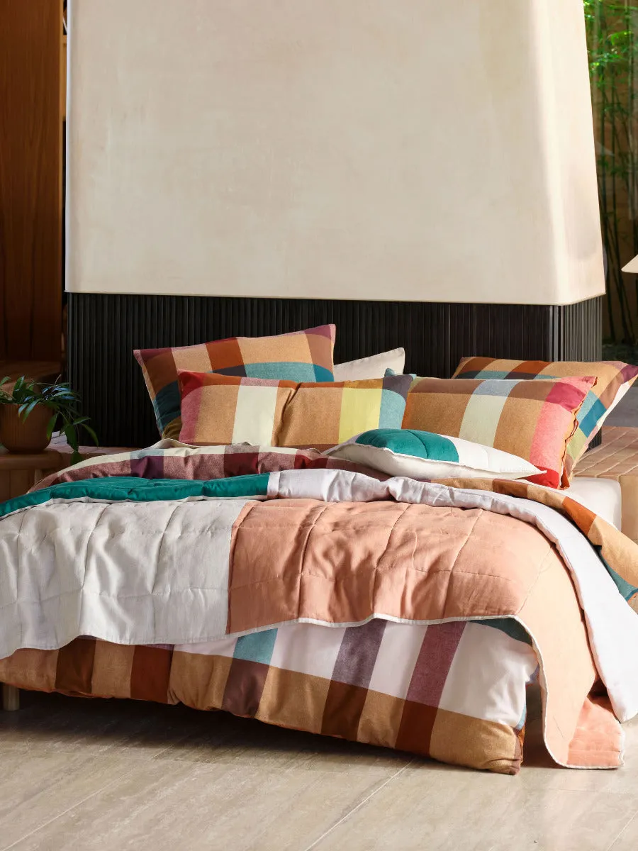 LINEN HOUSE EASTWOOD QUILT COVER SET - PECAN