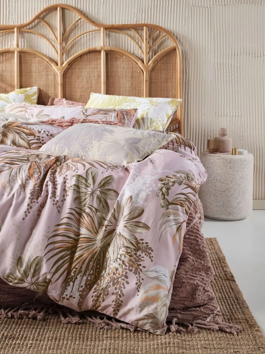 LINEN HOUSE HARLOW PINK QUILT COVER SET