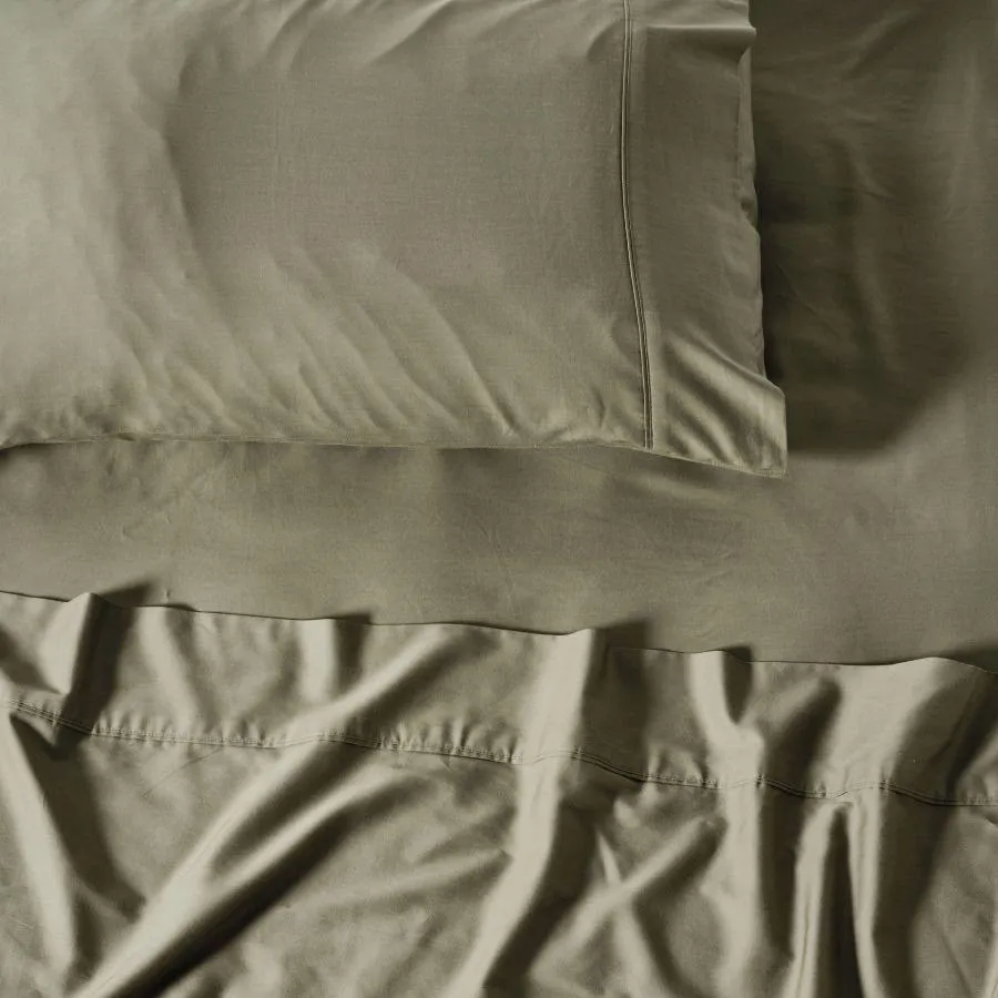 Nara Bamboo Cotton 400TC Sheet Set MOSS by LINEN HOUSE