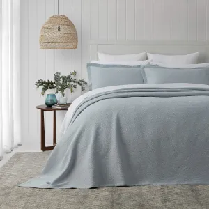 Porto Duck Egg Bedspread - Queen