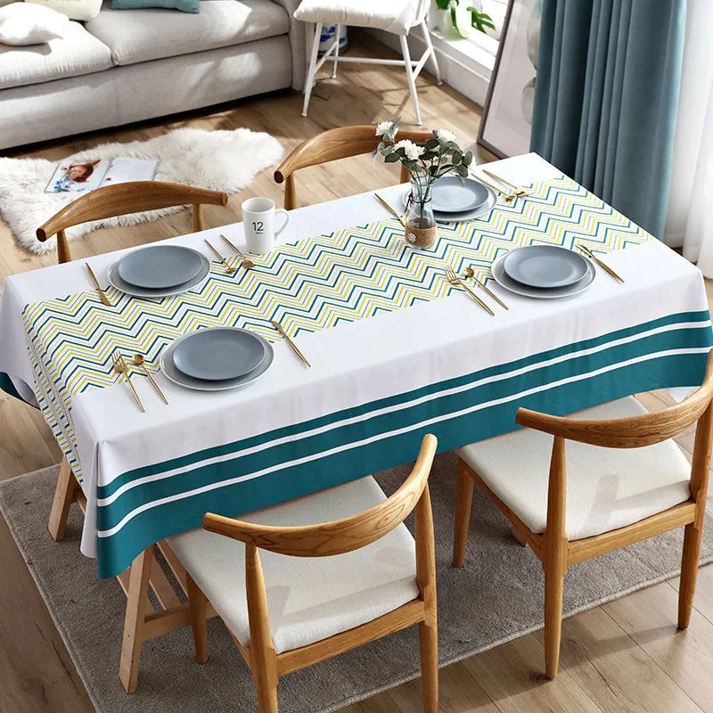 Table Cloth Waterproof Rectangular PVC Material Dining Table Cushion