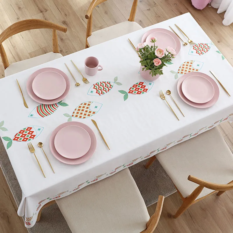 Table Cloth Waterproof Rectangular PVC Material Dining Table Cushion