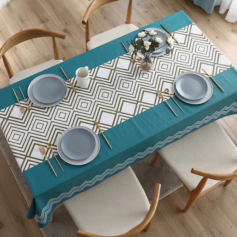 Table Cloth Waterproof Rectangular PVC Material Dining Table Cushion