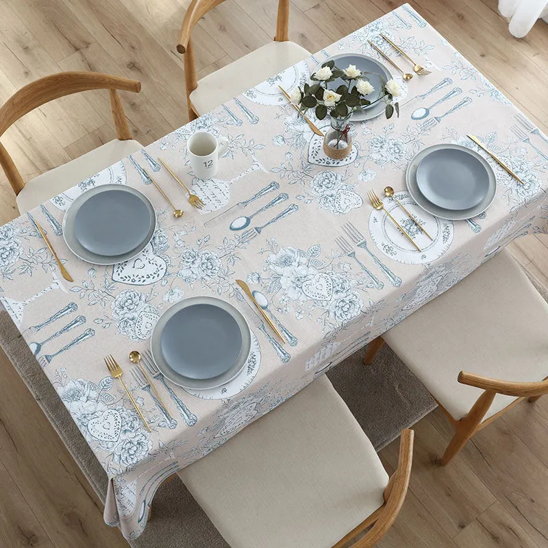 Table Cloth Waterproof Rectangular PVC Material Dining Table Cushion