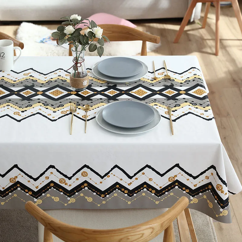 Table Cloth Waterproof Rectangular PVC Material Dining Table Cushion