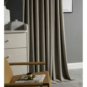 Taylor H. Luxury Jacquard Velvet Woven Design Curtains - Beige Gray