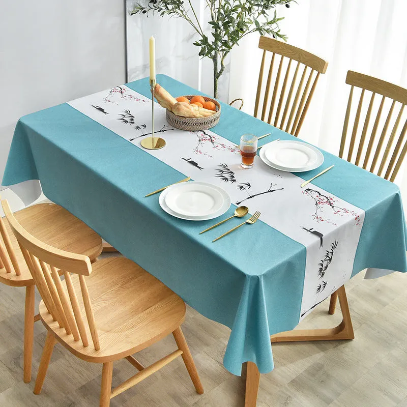 Waterproof Anti-Scald PVC Easy to Wipe Tea Table Cloth Rectangular Household round Table Tablecloth