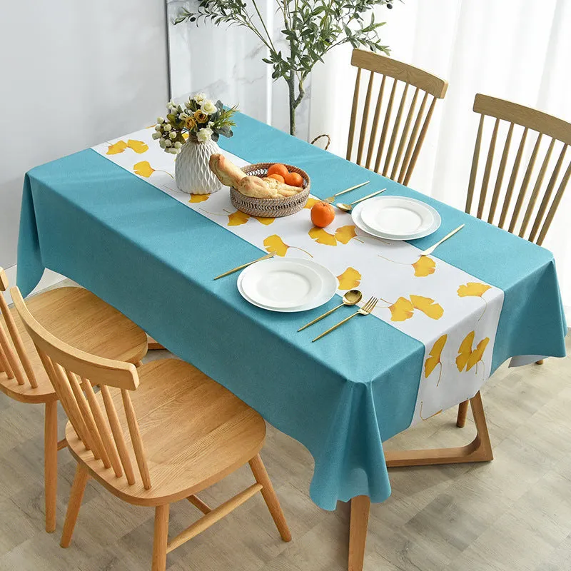 Waterproof Anti-Scald PVC Easy to Wipe Tea Table Cloth Rectangular Household round Table Tablecloth