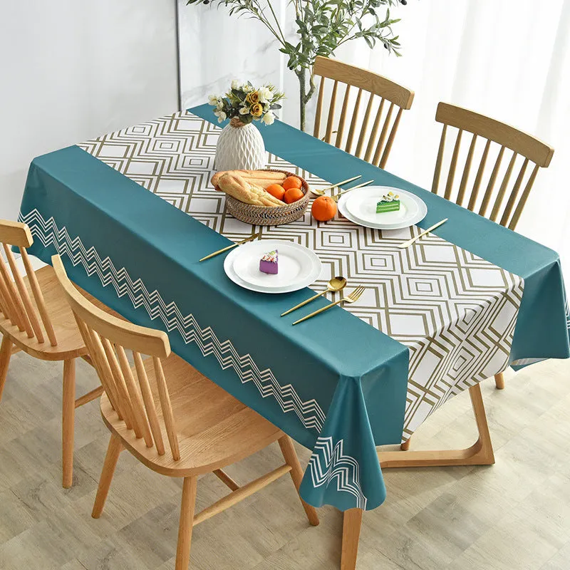 Waterproof Anti-Scald PVC Easy to Wipe Tea Table Cloth Rectangular Household round Table Tablecloth