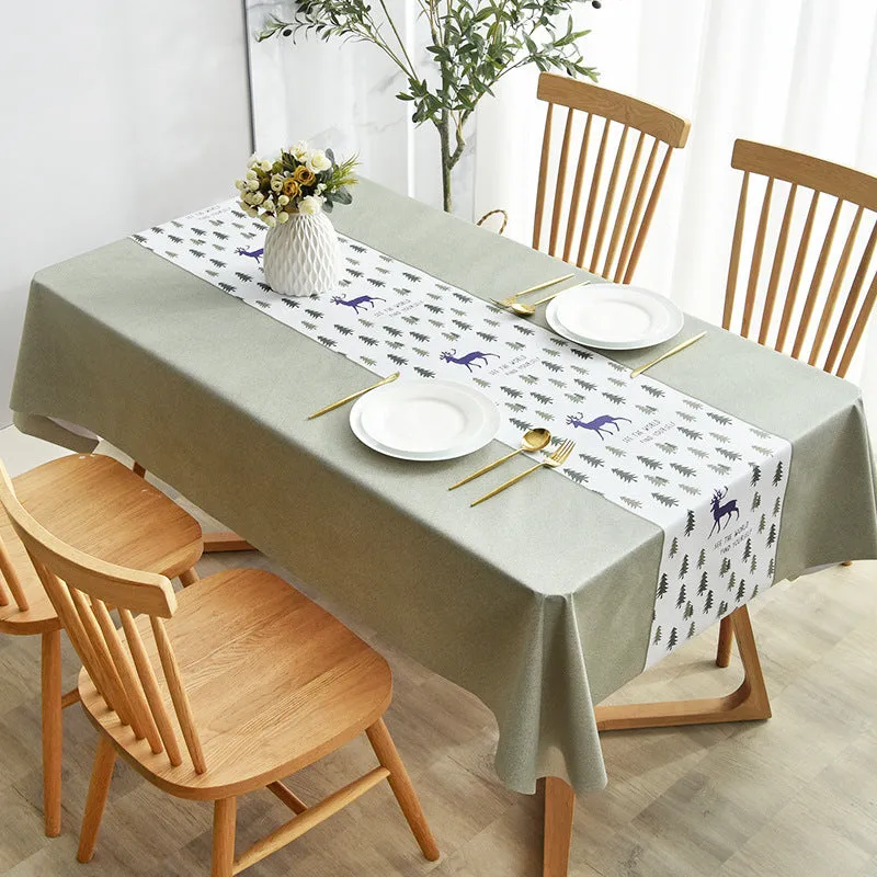 Waterproof Anti-Scald PVC Easy to Wipe Tea Table Cloth Rectangular Household round Table Tablecloth