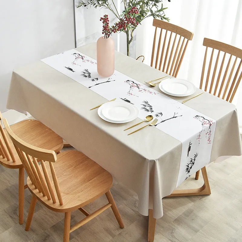 Waterproof Anti-Scald PVC Easy to Wipe Tea Table Cloth Rectangular Household round Table Tablecloth