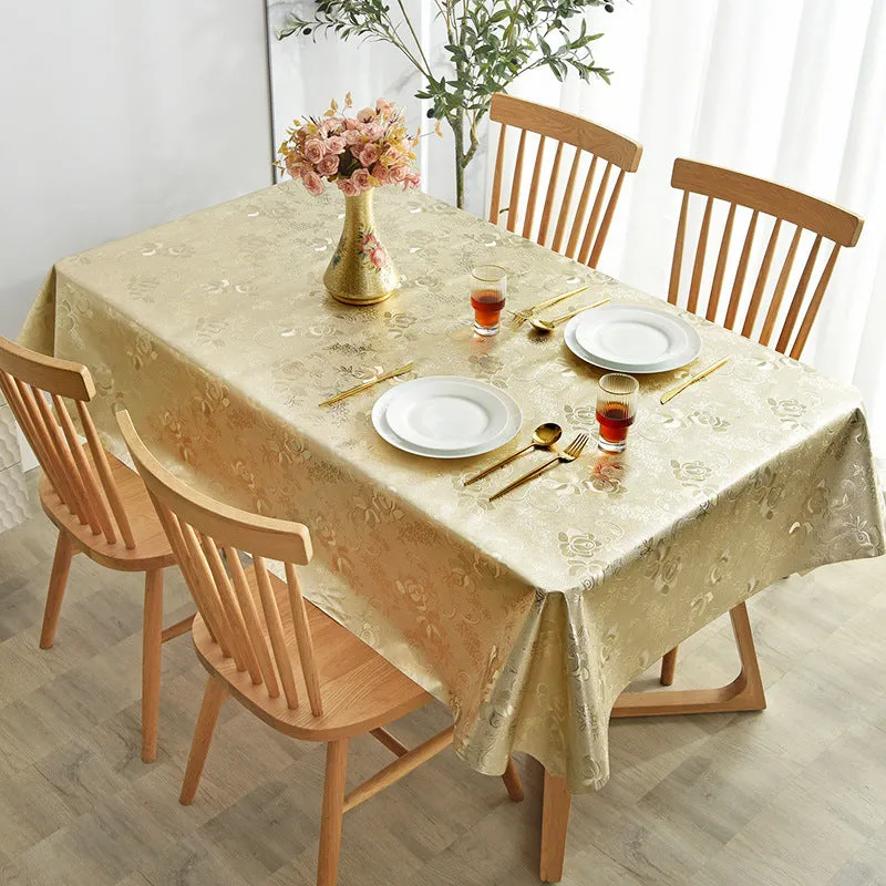 Waterproof Anti-Scald PVC Easy to Wipe Tea Table Cloth Rectangular Household round Table Tablecloth