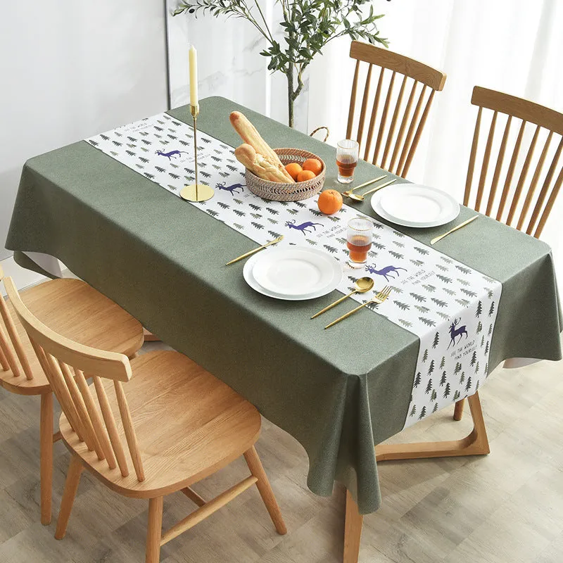 Waterproof Anti-Scald PVC Easy to Wipe Tea Table Cloth Rectangular Household round Table Tablecloth