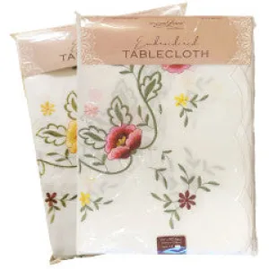 Wholesale Floral leaf Embroidered Assorted designs Tablecloth